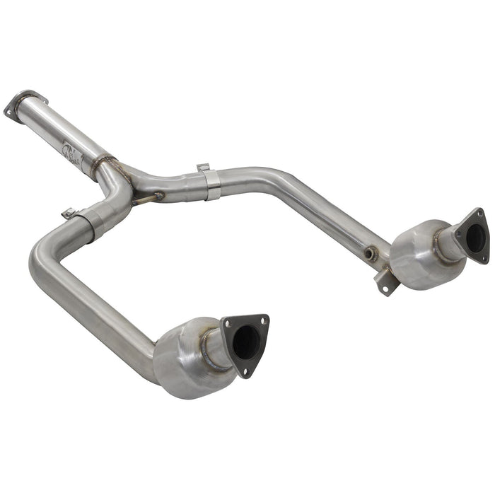 aFe Power Twisted Steel Y-Pipe 2-1/2 to 3 IN 304 Stainless Steel w/ Cat Nissan 350Z /Infiniti G35 03-06 V6-3.5L