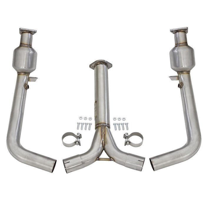 aFe Power Twisted Steel Y-Pipe 2-1/2 to 3 IN 304 Stainless Steel w/ Cat Nissan 350Z /Infiniti G35 03-06 V6-3.5L