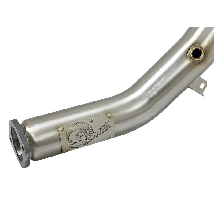 aFe Power Twisted Steel Down Pipe 3 IN 304 Stainless Steel Infiniti Q50/Q60 16-20 V6-3.0L (tt)