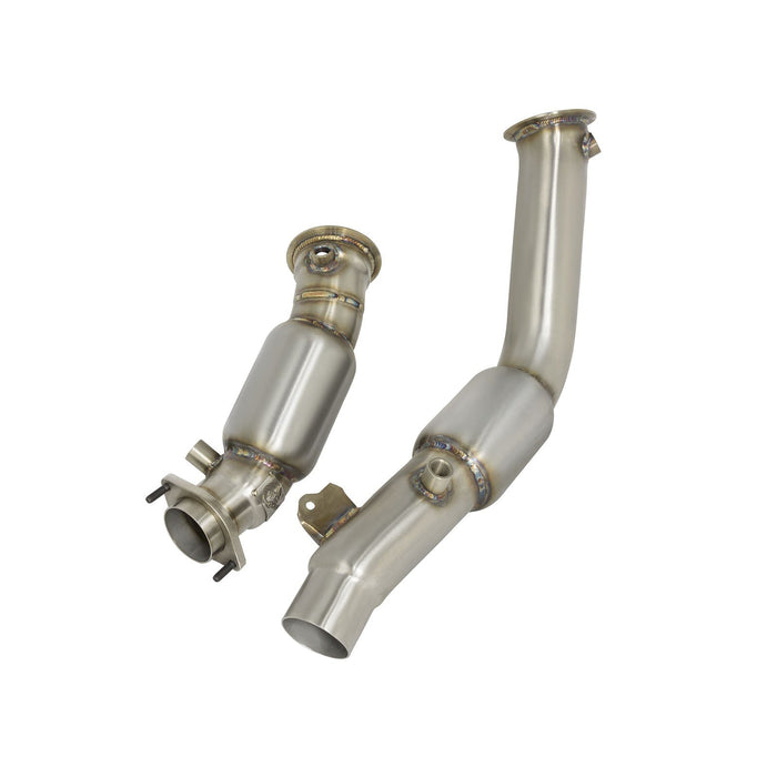 aFe Power Twisted Steel Down Pipe 3 IN 304 Stainless Steel BMW M3/M4 (F80/82/83) 15-20 L6-3.0L (tt) S55