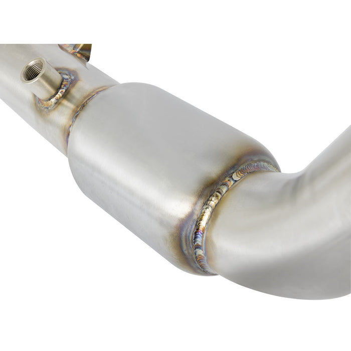 aFe Power Twisted Steel Down Pipe 3 IN 304 Stainless Steel BMW M3/M4 (F80/82/83) 15-20 L6-3.0L (tt) S55