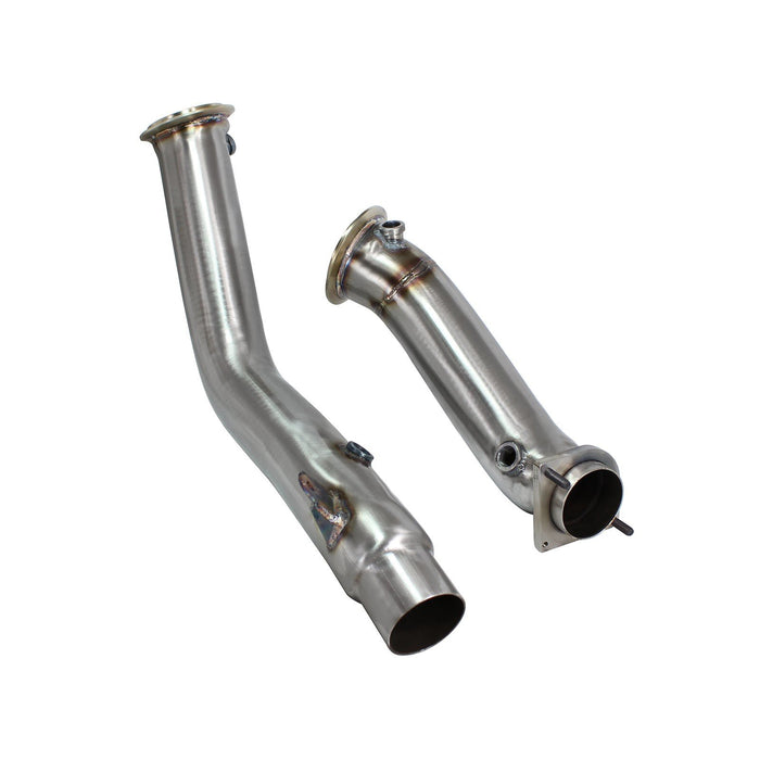 aFe Power Twisted Steel Down Pipe 3 IN 304 Stainless Steel BMW M3/M4 (F80/82/83) 15-20 L6-3.0L (tt) S55