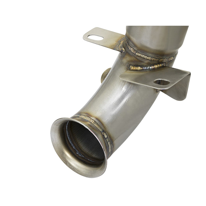 aFe Power Twisted Steel Down Pipe 2-1/2 IN 304 Stainless Steel w/ Cat MINI Cooper S (R56) 07-13 L4-1.6L(t) N18