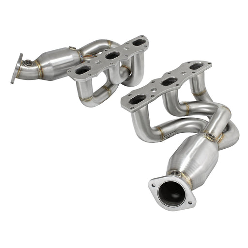 aFe Power Twisted Steel Header 304 Stainless Steel w/ Cat Porsche Cayman S/Boxster S (981) 13-16 H6-3.4L