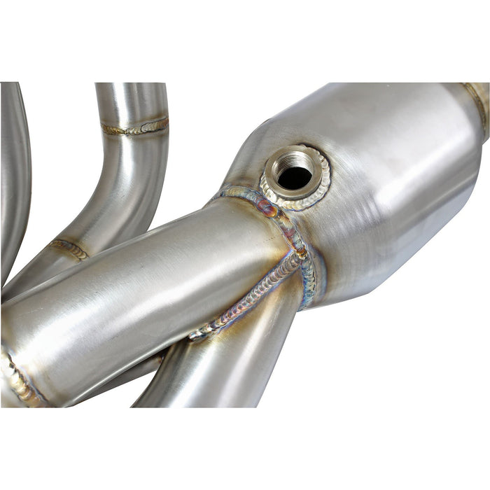 aFe Power Twisted Steel Header 304 Stainless Steel w/ Cat Porsche Cayman S/Boxster S (981) 13-16 H6-3.4L