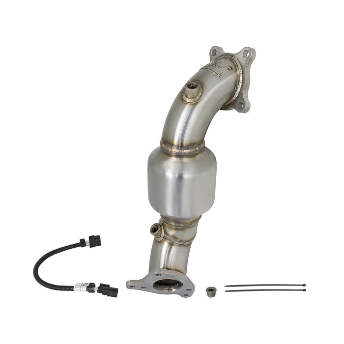 aFe Power Twisted Steel Down Pipe 3 IN 304 Stainless Steel Honda Civic / Civic Si 16-20 L4-1.5L (t)