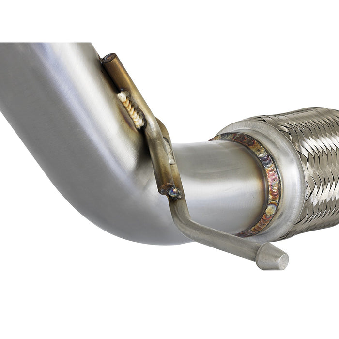 aFe Power Twisted Steel 2-1/2 IN 304 Stainless Steel Race Series Mid-Pipe Honda Civic / Civic Si 16-20 L4-1.5L (t)