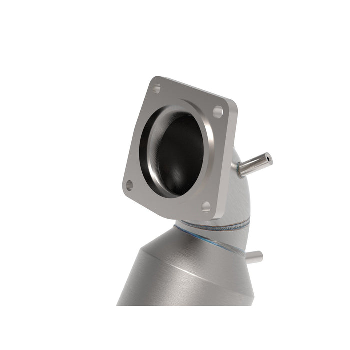 aFe Power Twisted Steel Down Pipe 3 IN 304 Stainless Steel w/ Cat Hyundai Veloster N 19-20 L4-2.0L (t)