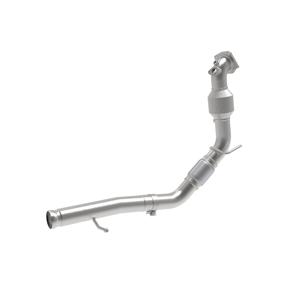aFe Power Twisted Steel Down Pipe 3 IN 304 Stainless Steel w/ Cat Jeep Wrangler (JL) 18-20 L4-2.0L (t)