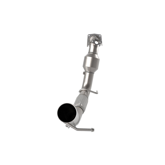 aFe Power Twisted Steel Down Pipe 3 IN 304 Stainless Steel w/ Cat Jeep Wrangler (JL) 18-20 L4-2.0L (t)