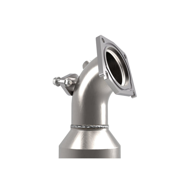 aFe Power Twisted Steel Down Pipe 3 IN 304 Stainless Steel w/ Cat Jeep Wrangler (JL) 18-20 L4-2.0L (t)