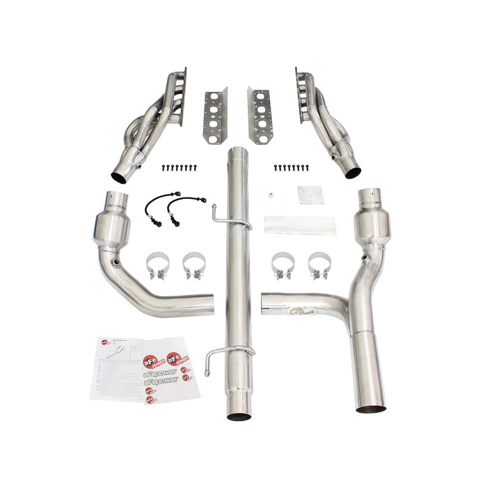 aFe Power Twisted Steel Long Tube Header & Y-Pipe 409 Stainless Steel w/ Cat Dodge/RAM 1500 09-18 / RAM 1500 Classic 2019 V8-5.7L HEMI