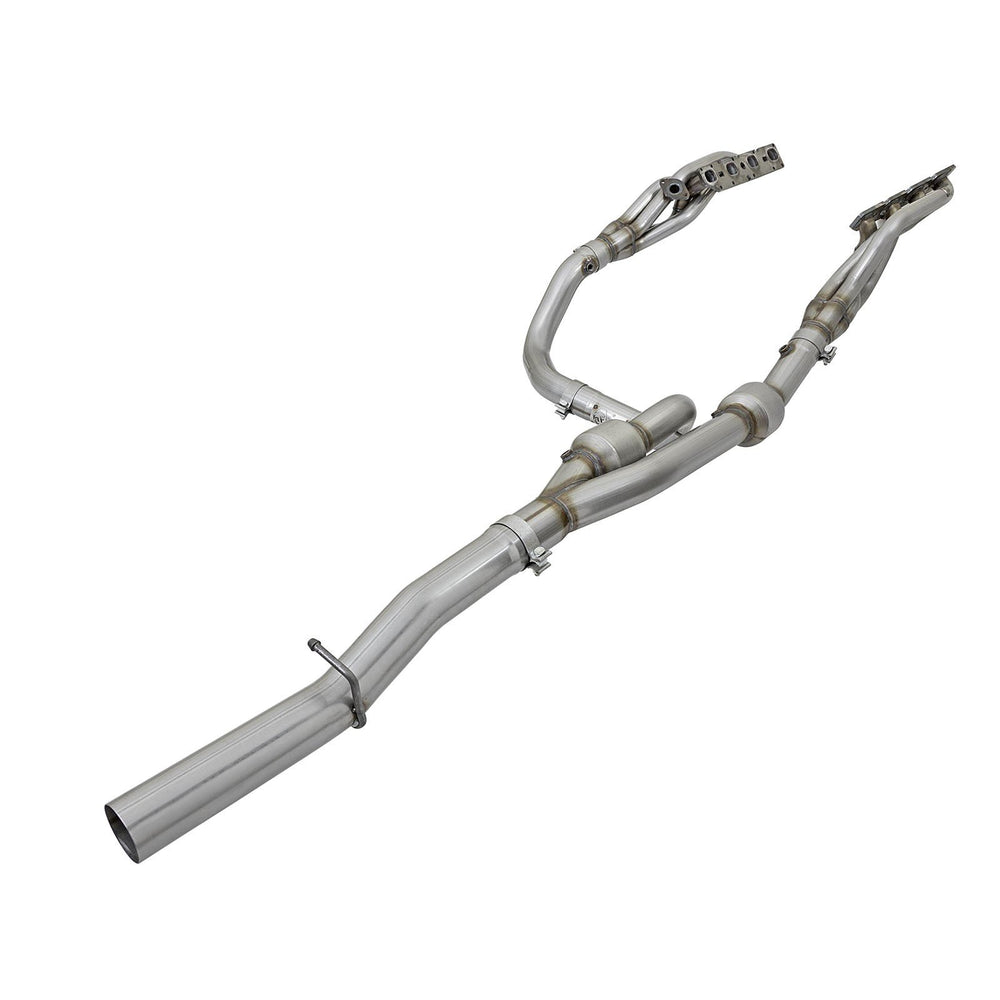 aFe Power Twisted Steel Long Tube Header & Y-Pipe 409 Stainless Steel w/ Cat RAM 2500 / Power Wagon / 3500 14-18 V8-6.4L HEMI