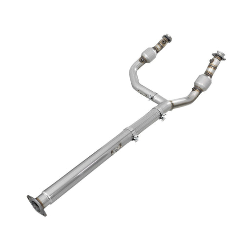 aFe Power Twisted Steel Y-Pipe 3 to 3-1/2 IN 409 Stainless Steel w/ Cat Dodge RAM 1500 (DT) 19-20 V8-5.7L HEMI