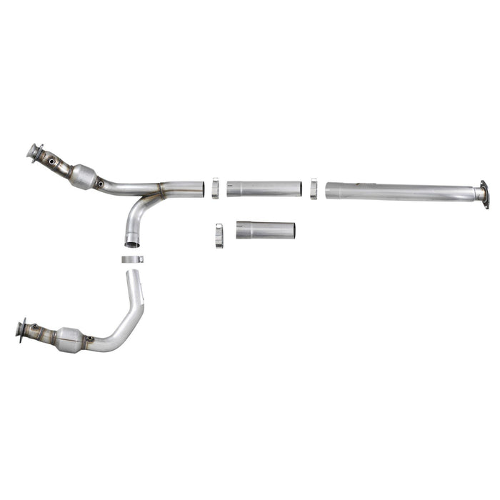 aFe Power Twisted Steel Y-Pipe 3 to 3-1/2 IN 409 Stainless Steel w/ Cat Dodge RAM 1500 (DT) 19-20 V8-5.7L HEMI
