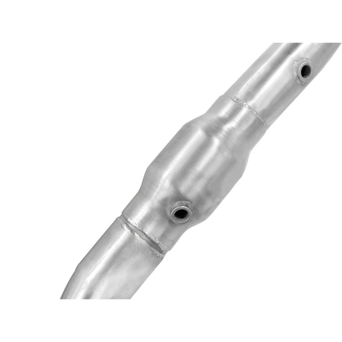 aFe Power Twisted Steel Y-Pipe 3 to 3-1/2 IN 409 Stainless Steel w/ Cat Ford F-150 11-14 V8-5.0L