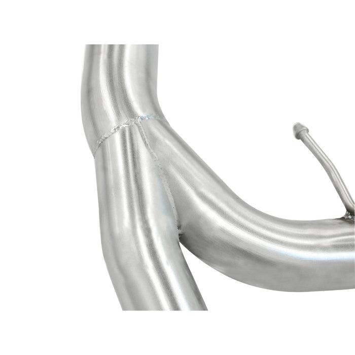 aFe Power Twisted Steel Y-Pipe 3 to 3-1/2 IN 409 Stainless Steel w/ Cat Ford F-150 11-14 V8-5.0L