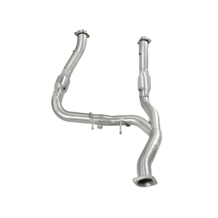 aFe Power Twisted Steel Y-Pipe 3 to 3-1/2 IN 409 Stainless Steel w/ Cat Ford F-150 11-14 V6-3.5L (tt)