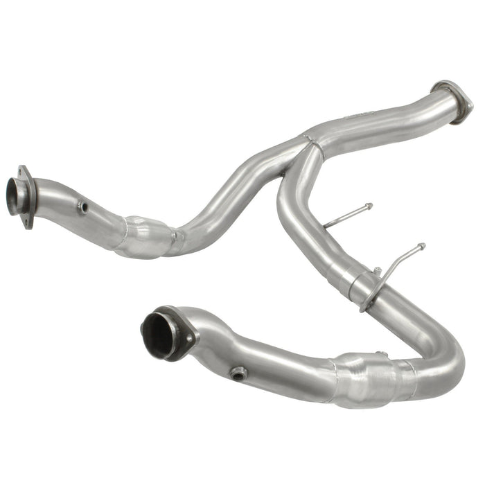 aFe Power Twisted Steel Y-Pipe 3 to 3-1/2 IN 409 Stainless Steel w/ Cat Ford F-150 11-14 V6-3.5L (tt)