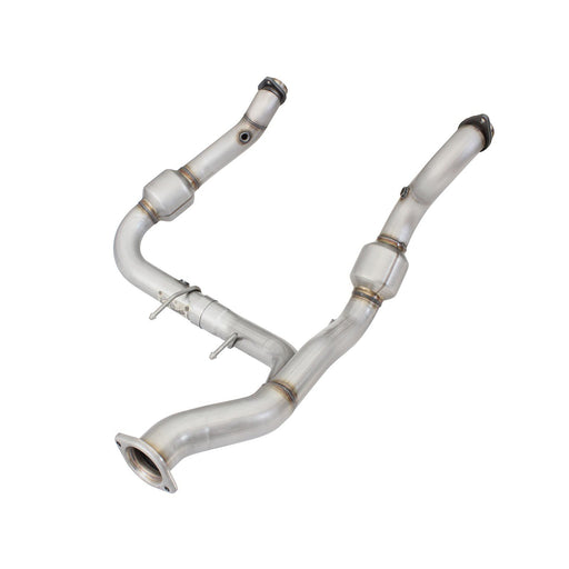 aFe Power Twisted Steel Y-Pipe 3 to 3-1/2 IN 409 Stainless Steel w/ Cat Ford F-150 15-20 V6-2.7L (tt)