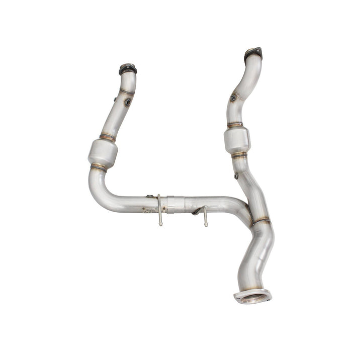 aFe Power Twisted Steel Y-Pipe 3 to 3-1/2 IN 409 Stainless Steel w/ Cat Ford F-150 15-20 V6-2.7L (tt)
