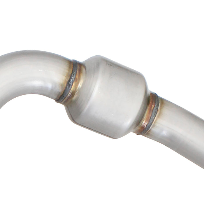 aFe Power Twisted Steel Y-Pipe 3 to 3-1/2 IN 409 Stainless Steel w/ Cat Ford F-150 15-20 V6-2.7L (tt)