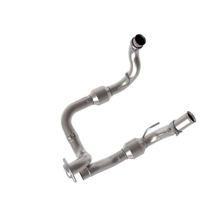 aFe Power Twisted Steel Mid Pipe 3 IN 409 Stainless Steel w/ Cat Ford F-250/F-350 2020 V8-7.3L