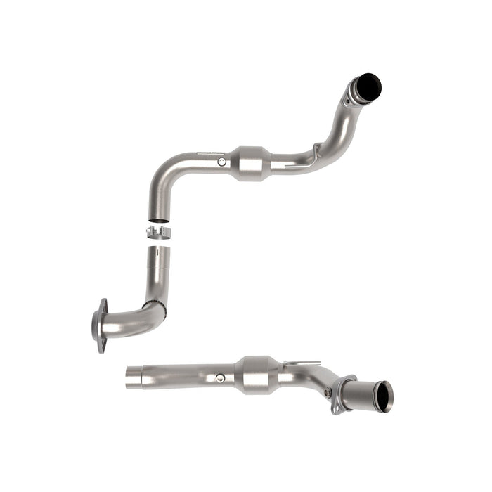 aFe Power Twisted Steel Mid Pipe 3 IN 409 Stainless Steel w/ Cat Ford F-250/F-350 2020 V8-7.3L