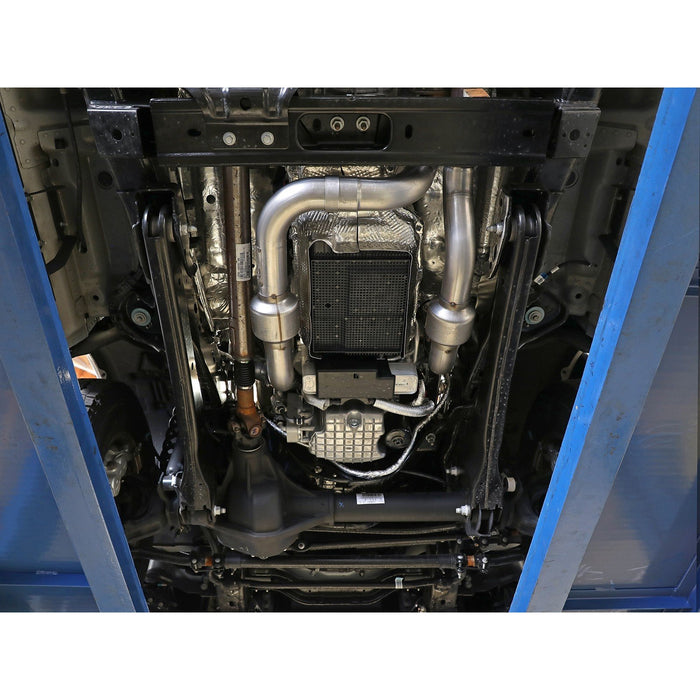 aFe Power Twisted Steel Mid Pipe 3 IN 409 Stainless Steel w/ Cat Ford F-250/F-350 2020 V8-7.3L