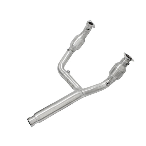 aFe Power Twisted Steel Y-Pipe 3 to 3-1/2 IN 409 Stainless Steel w/ Cat GM Silverado/Sierra 1500 / Suburban/Yukon 09-13 V8-4.8/5.3L