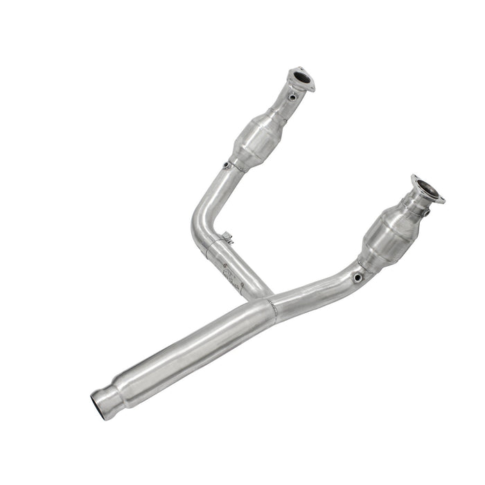 aFe Power Twisted Steel Y-Pipe 3 to 3-1/2 IN 409 Stainless Steel w/ Cat GM Silverado/Sierra 1500 / Suburban/Yukon 09-13 V8-4.8/5.3L