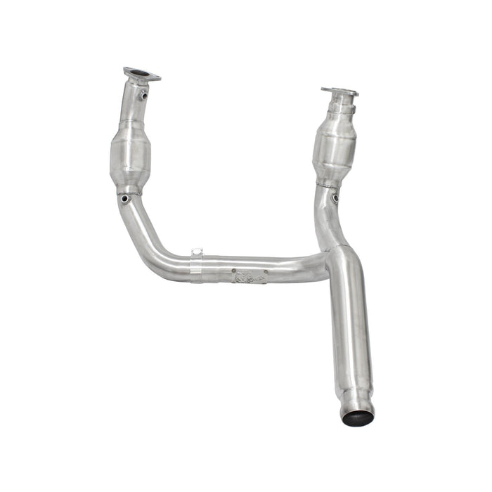 aFe Power Twisted Steel Y-Pipe 3 to 3-1/2 IN 409 Stainless Steel w/ Cat GM Silverado/Sierra 1500 / Suburban/Yukon 09-13 V8-4.8/5.3L