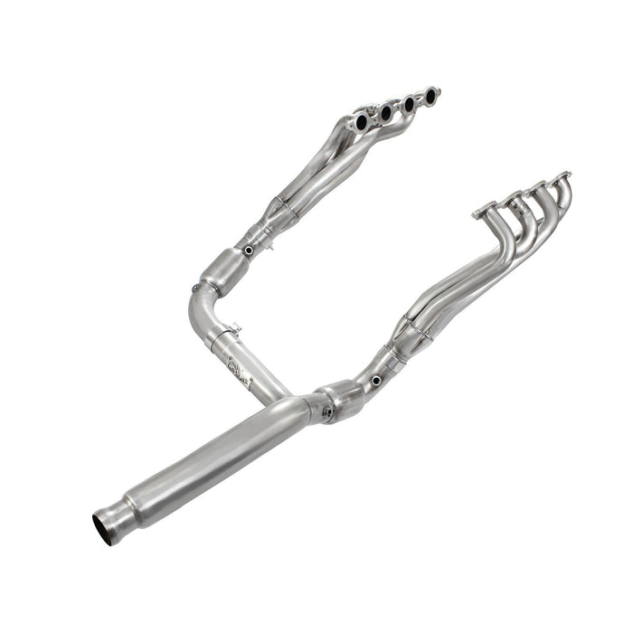 aFe Power Twisted Steel Long Tube Header & Y-Pipe 409 Stainless Steel w/ Cat GM Silverado/Sierra 1500 14-18 / Silverado LD/Sierra Limited 2019 V8-5.3L