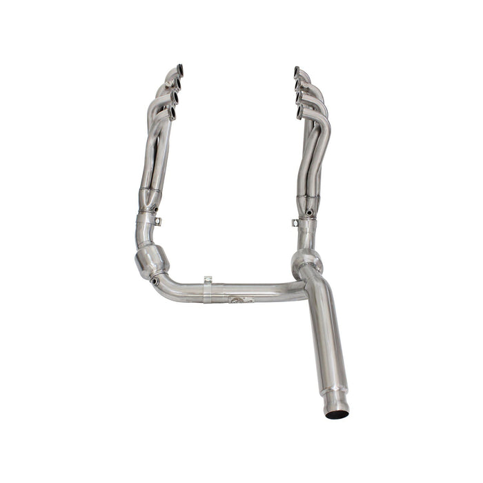 aFe Power Twisted Steel Long Tube Header & Y-Pipe 409 Stainless Steel w/ Cat GM Silverado/Sierra 1500 09-13 V8-4.8L/5.3L