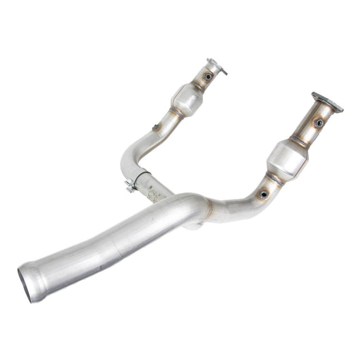 aFe Power Twisted Steel Y-Pipe 3 to 3-1/2 IN 409 Stainless Steel w/ Cat GM Silverado/Sierra 1500 14-18 V8-6.2L