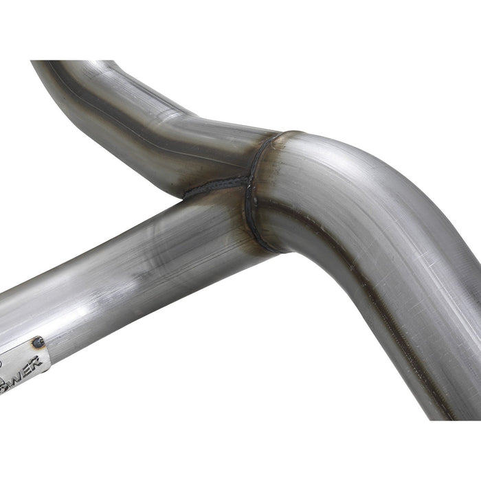 aFe Power Twisted Steel Y-Pipe 3 to 3-1/2 IN 409 Stainless Steel w/ Cat GM Silverado/Sierra 1500 14-18 V8-6.2L