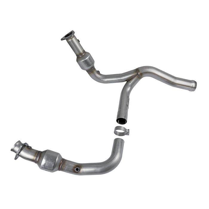 aFe Power Twisted Steel Y-Pipe 3 to 3-1/2 IN 409 Stainless Steel w/ Cat GM Silverado/Sierra 1500 14-18 V8-6.2L