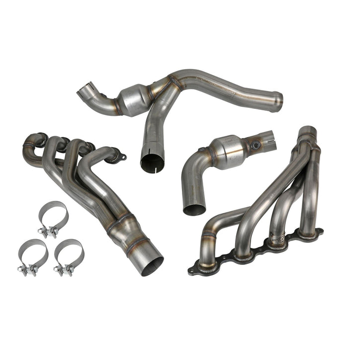 aFe Power Twisted Steel Long Tube Header & Y-Pipe 409 Stainless Steel w/ Cat GM Silverado/Sierra 1500 14-18 V8-6.2L