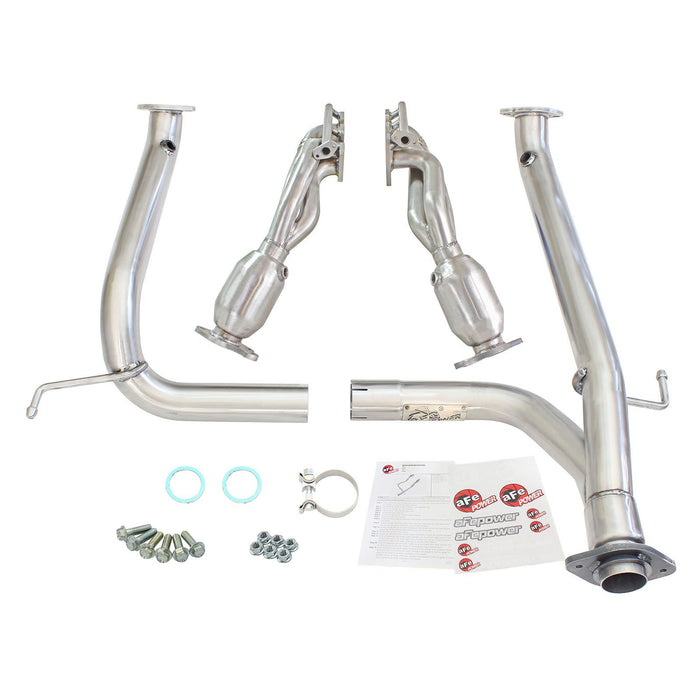 aFe Power Twisted Steel Header & Y-Pipe 409 Stainless Steel w/ Cat Toyota Tacoma 12-15 V6-4.0L