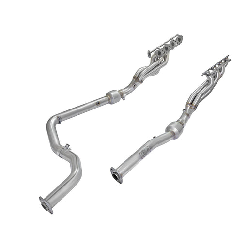 aFe Power Twisted Steel Long Tube Header & Mid Pipe 409 Stainless Steel w/ Cat Toyota Tundra 10-20 V8-5.7L