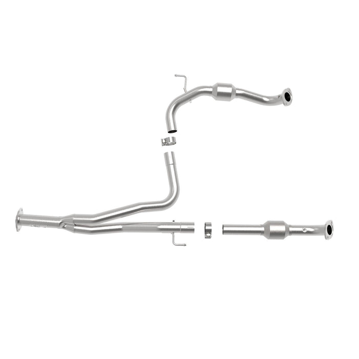 aFe Power Twisted Steel Y-Pipe 2-1/4 to 2-1/2 IN 409 Stainless Steel w/ Cat Toyota Tacoma 16-20 V6-3.5L