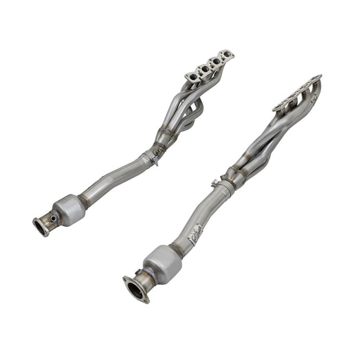 aFe Power Twisted Steel Long Tube Header & Mid Pipe 409 Stainless Steel w/ Cat Nissan Titan 04-15 V8-5.6L
