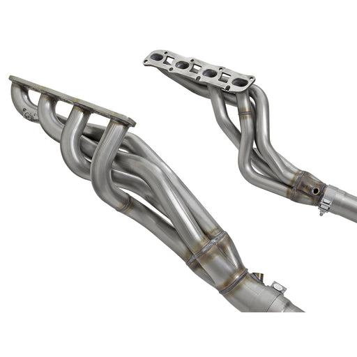 aFe Power Twisted Steel Long Tube Header & Mid Pipe 409 Stainless Steel w/ Cat Nissan Titan 04-15 V8-5.6L