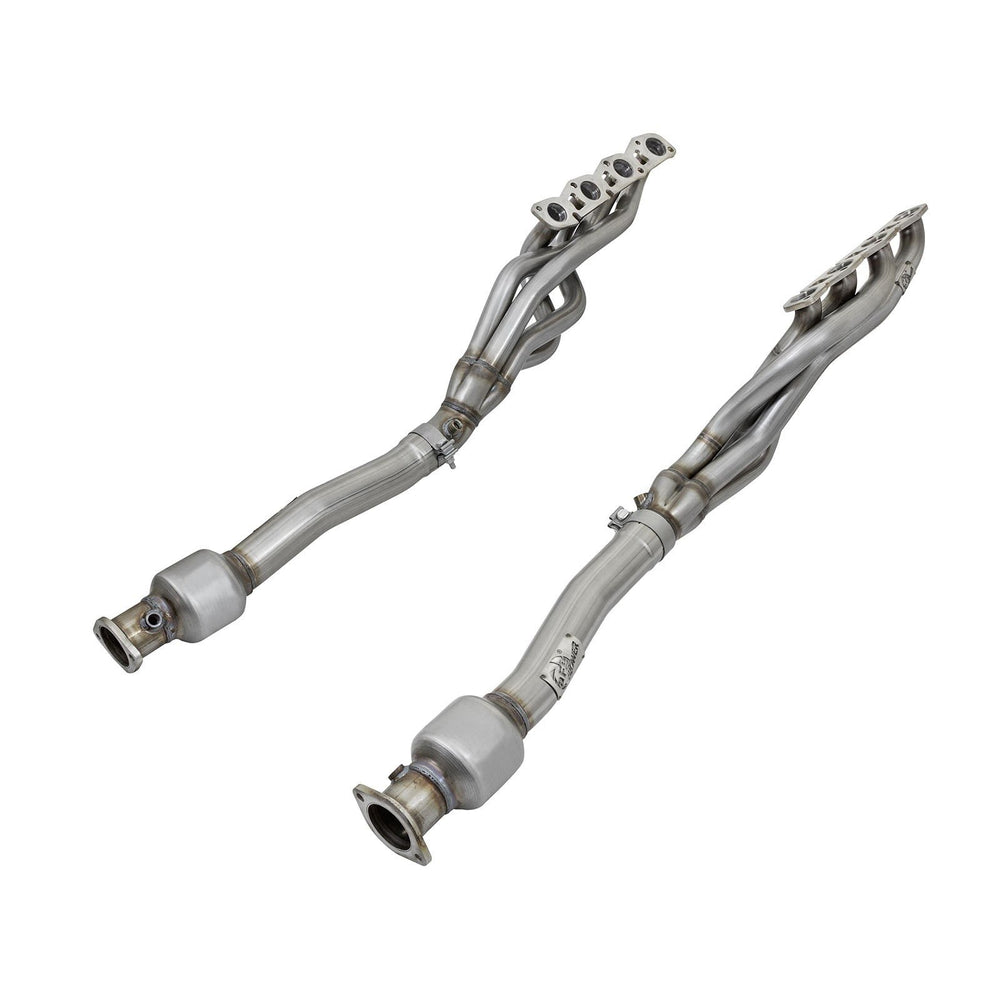 aFe Power Twisted Steel Long Tube Header & Mid Pipe 409 Stainless Steel w/ Cat Nissan Titan XD 16-19 V8-5.6L