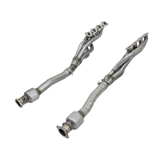 aFe Power Twisted Steel Long Tube Header & Mid Pipe 409 Stainless Steel w/ Cat Nissan Titan XD 16-19 V8-5.6L