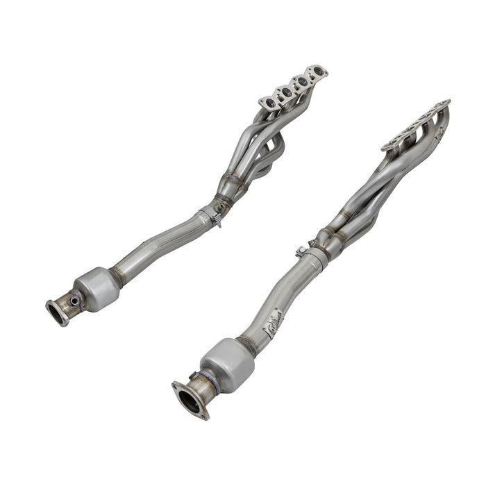 aFe Power Twisted Steel Long Tube Header & Mid Pipe 409 Stainless Steel w/ Cat Nissan Titan XD 16-19 V8-5.6L