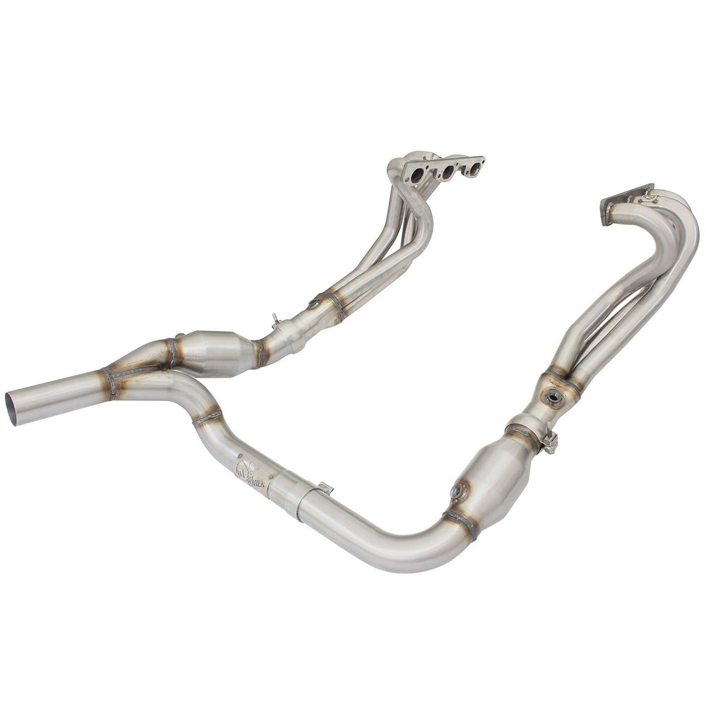 aFe Power Twisted Steel Long Tube Header & Y-Pipe 409 Stainless Steel w/ Cat Jeep Wrangler (JK) 07-11 V6-3.8L