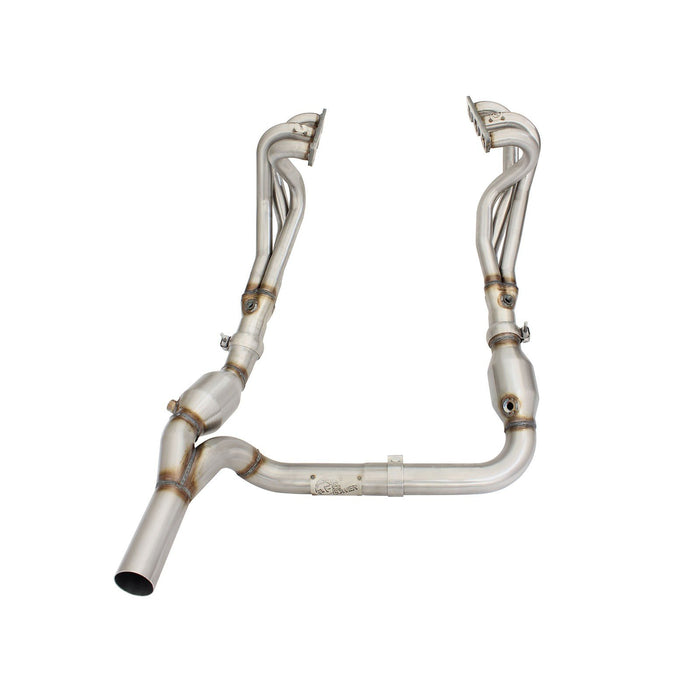 aFe Power Twisted Steel Long Tube Header & Y-Pipe 409 Stainless Steel w/ Cat Jeep Wrangler (JK) 07-11 V6-3.8L
