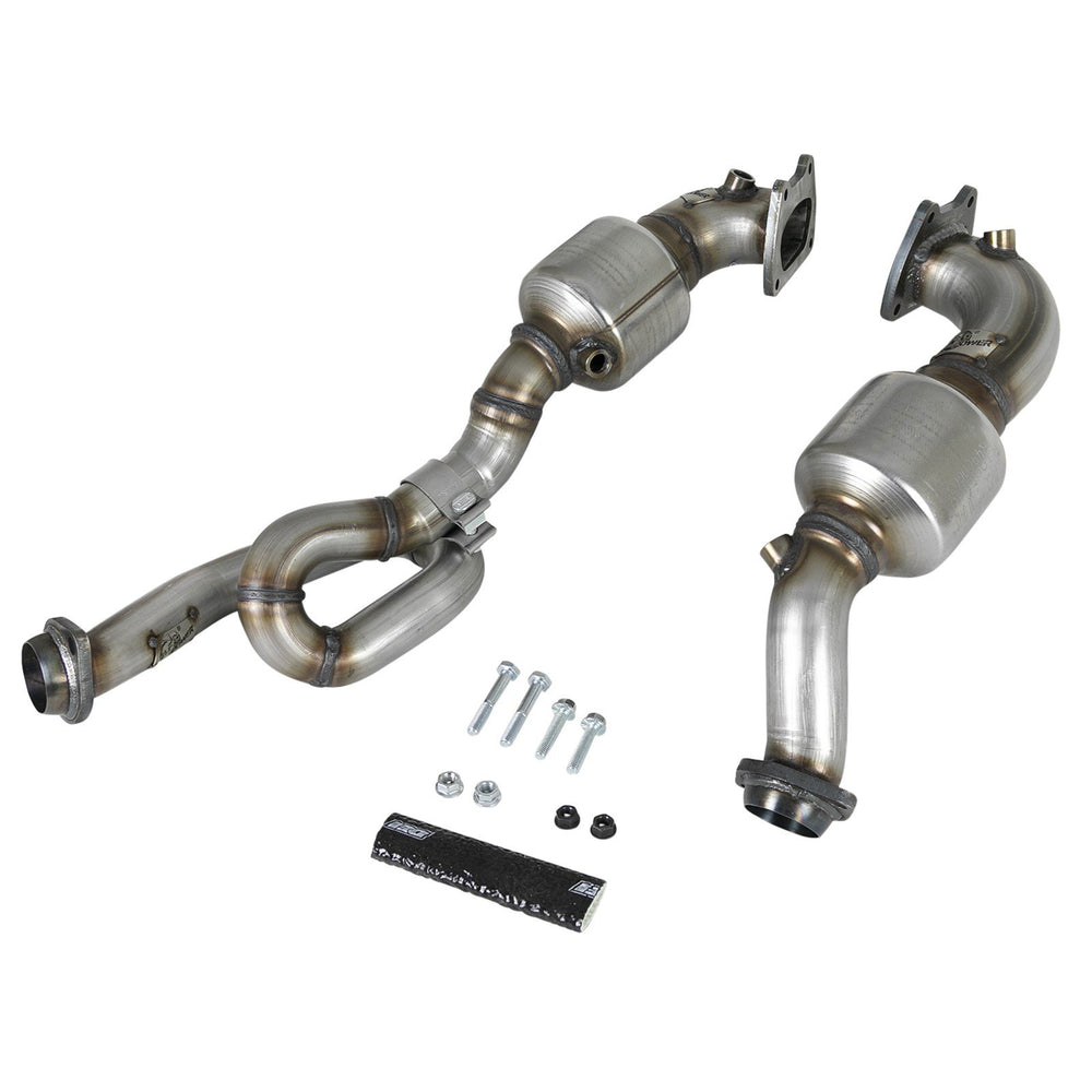 aFe Power Twisted Steel Down Pipe 3 to 2 IN 409 Stainless Steel w/ Cat Jeep Wrangler (JL) 18-20 / Gladiator (JT) 2020 V6-3.6L