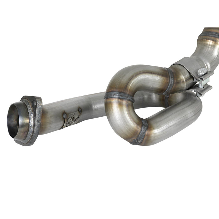 aFe Power Twisted Steel Down Pipe 3 to 2 IN 409 Stainless Steel w/ Cat Jeep Wrangler (JL) 18-20 / Gladiator (JT) 2020 V6-3.6L